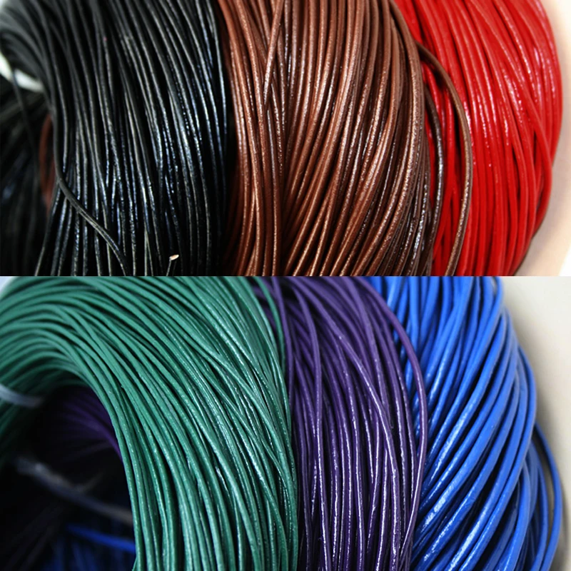 

1mm/1.5mm/2mm 100% Genuine Leather Round Cord String Rope for DIY Necklace Bracelet DIY Jewelry Making Findings Accessories 1M