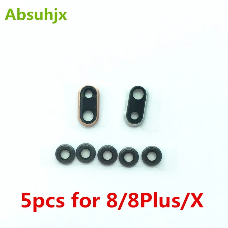

Absuhjx 5pcs Back Camera Lens for iPhone 7 8 Plus X XR XS MAX XSM Rear Camera Ring Cover With Frame Holder Parts