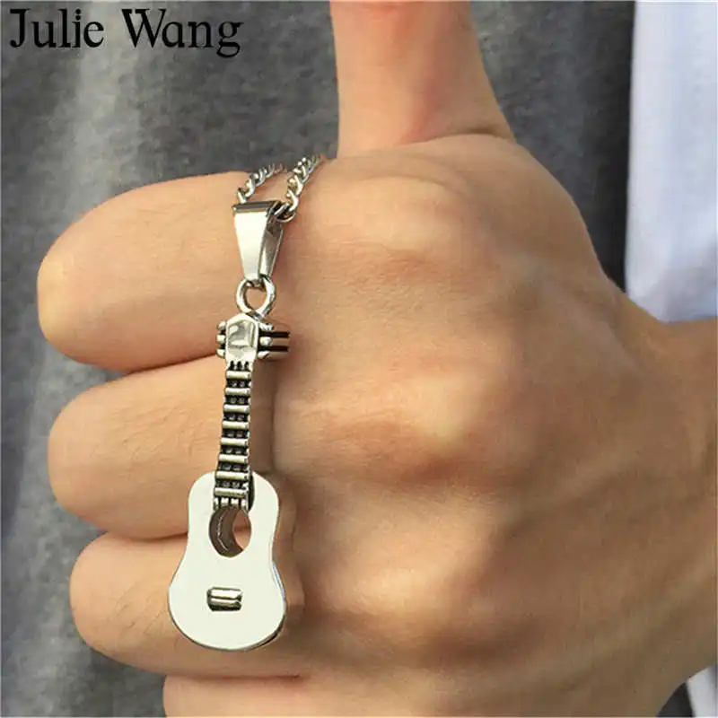 Ожерелье Julie Wang из нержавеющей стали с подвеской в виде гитары памятный сувенир
