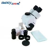 Lucky Zoom бренд Профессиональный 3.5X-90X Тринокулярный Стерео микроскоп головка SZM2.0X SZM0.5X Объектив Аксессуары для микроскопа
