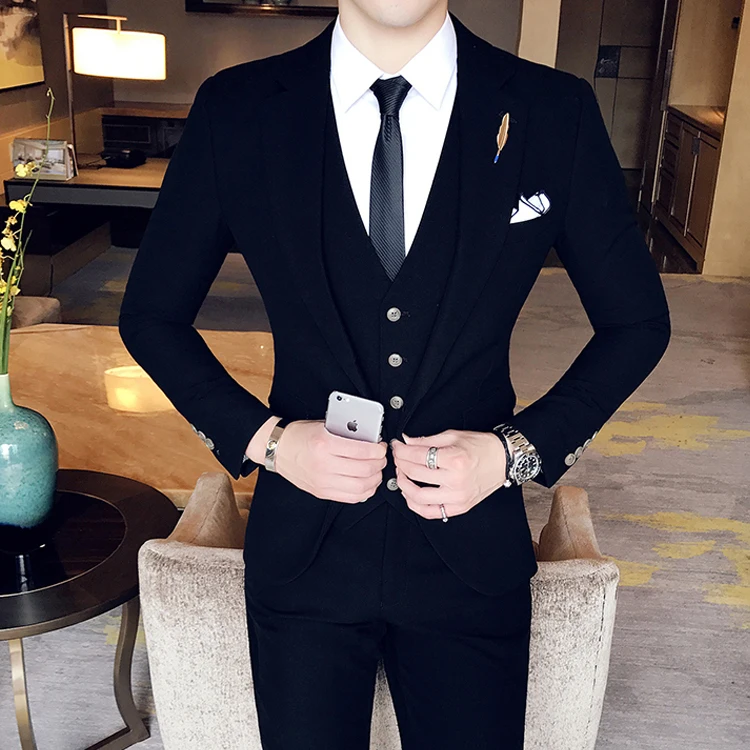 Новый модный мужской костюм красивый костюм мужской красивый тонкий корейский Повседневный Молодежный Свадебный деловой костюм из двух