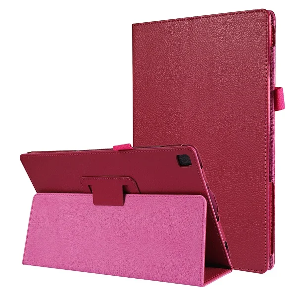 For T510 Rose Чехол для планшета для samsung Galaxy Tab A SM T510 SM T515 T510 T515 10,1 дюймов из искусственной кожи тонкий 2 складной чехол с личи - Цвет: For T510 Rose