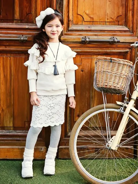 Детская одежда г., Осенний Детский свитер, верхняя одежда детская одежда для девочек свитер с вырезом лодочкой кружевная Детская рубашка для маленьких девочек