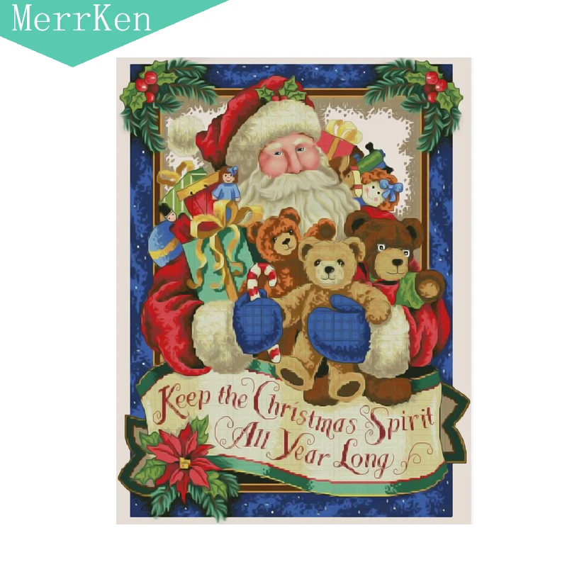 

Merrken 5d Diy diamond painting cross stitch A picture of Santa Claus diamond embroidery diamond mosaic home decor 30*40cm