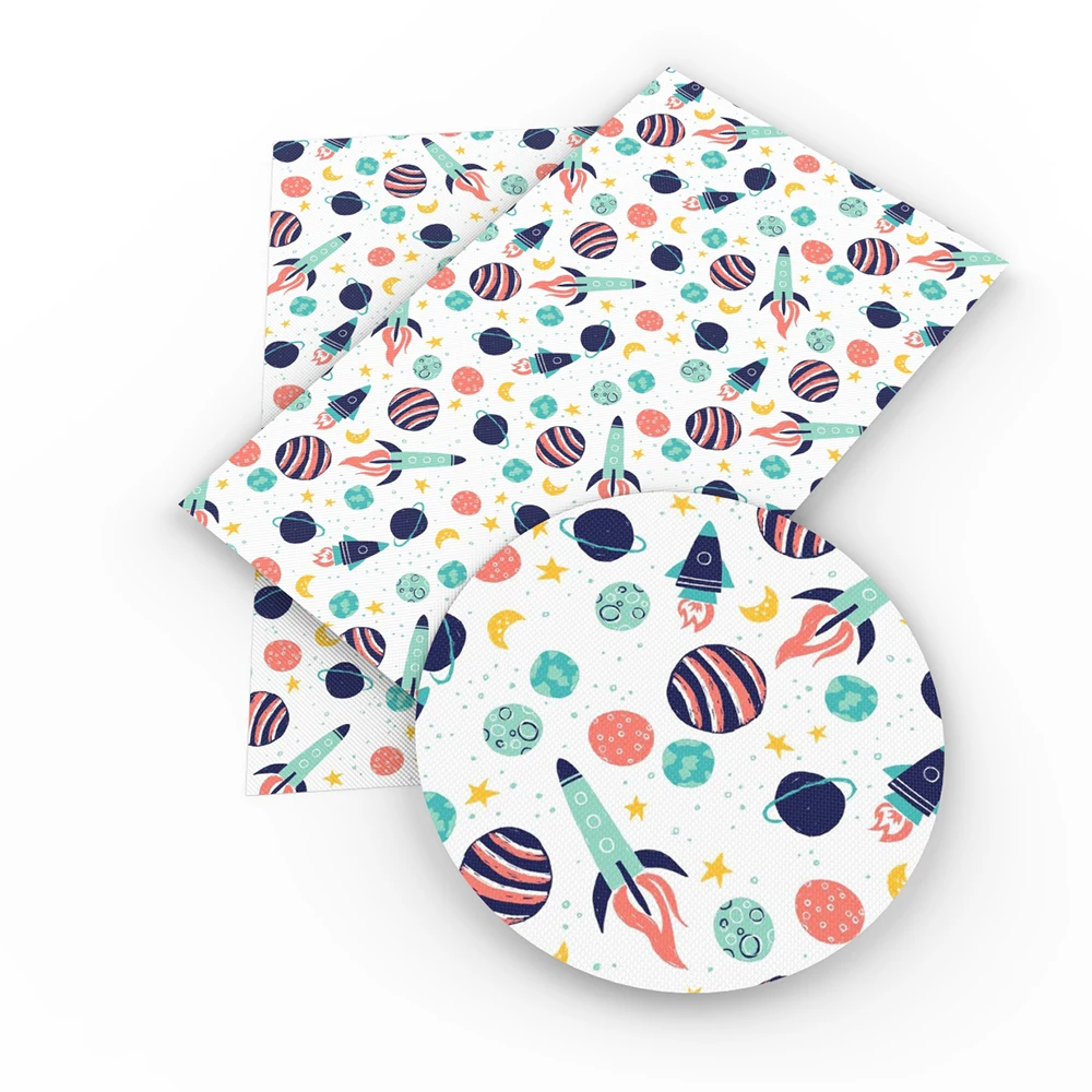 

New 30*140cm Star Rainbow Cloud Printed faux fabric synthetic leather,DIY Decorative Bow-knot Phone Case Bag,1Yc4430