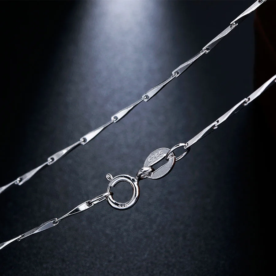 Clearance Sale ! 40cm / 45cm Good Quality Solid Silver Link Chain Women