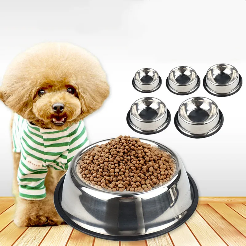 Food Bowls for Dog Cat Pet Feeding Bowls Anti Skid Stainless Steel Cat