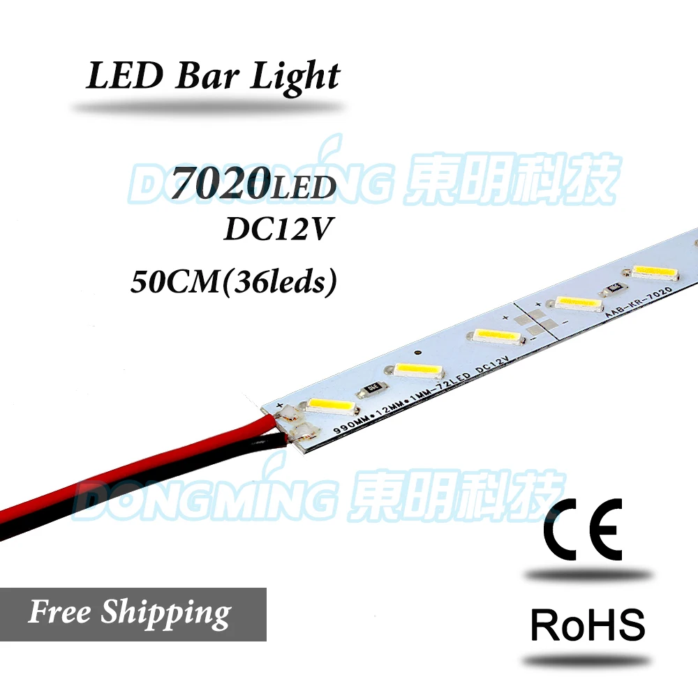 10 unids/lote 36 LED 0.5 M LED barra de luz 7020 SMD IP22 12 V luces aluminio LED tira de luz LED luces bar envío gratis