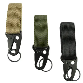 

Outdoor Camping Military Tactical Nylon Belt Metal Hanging Carabiner Backpack Hook Clasp Survival Gear Keychain outdoor Tools
