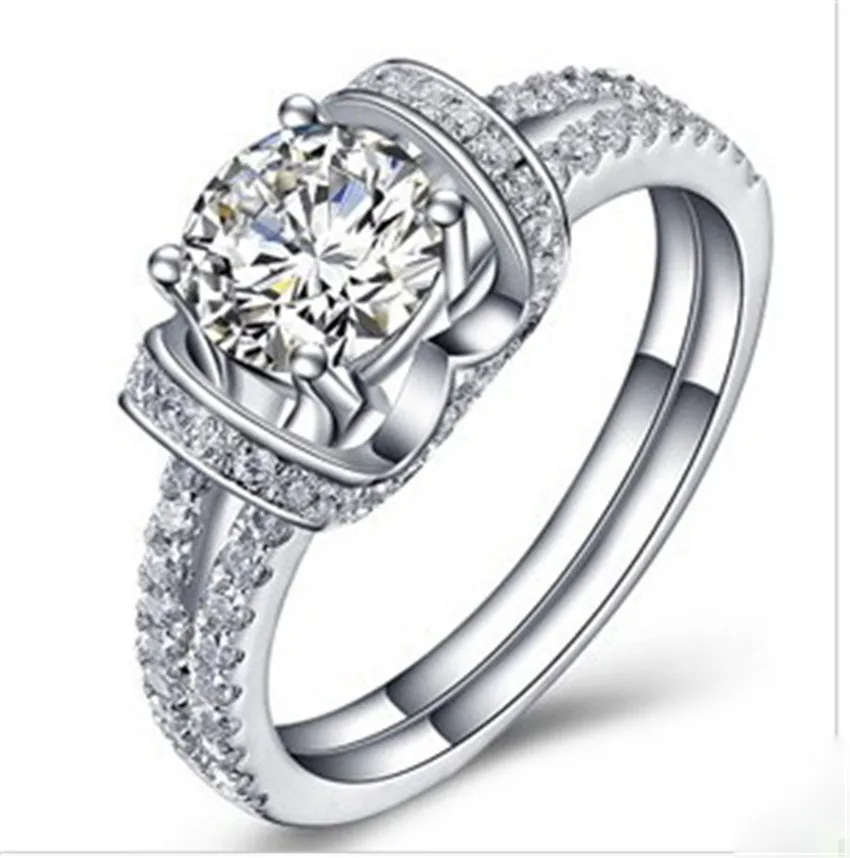 

Sweet Marriage Ring 1Ct 6.5MM G-H Test Positive Moissanite Wedding Ring CHARLES & COLVARD WARRANTY 925 Sterling Silver Ring