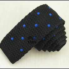 Последней мужской одежды Вязаный Галстук цвет синий, черный; Большие размеры 34–43 Dot Design Ретро Модные аксессуары