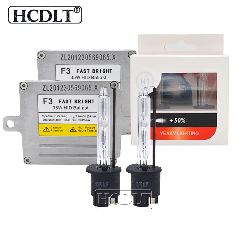 HCDLT 12V 35W AC Premium Yeaky Xenon HID Headlight Kit Xenon H1 H3 H7 H11 HB3 HB4 D2H 4500K 5500K 6500K Slim DLT F3T HID Ballast (2)