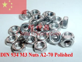 Гайки из нержавеющей стали M3 DIN 934 A2 70 полированные 100 шт. ROHS|din 934|stainless steel nutsnut m3 |
