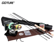 Goture набор для ловли нахлыстом 2,7 М 3,0 М удочка комбинированная 5/6 7/8 ЧПУ катушка для ловли нахлыстом с 16 шт. мухи для рыбалки