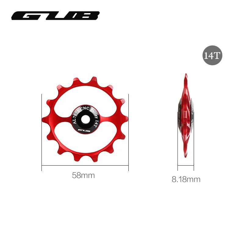 GUB 1 шт. 11T 12T 14T велосипедный задний переключатель шкив MTB дорожный велосипед задний переключатель ролик стальной подшипник Jockey колеса