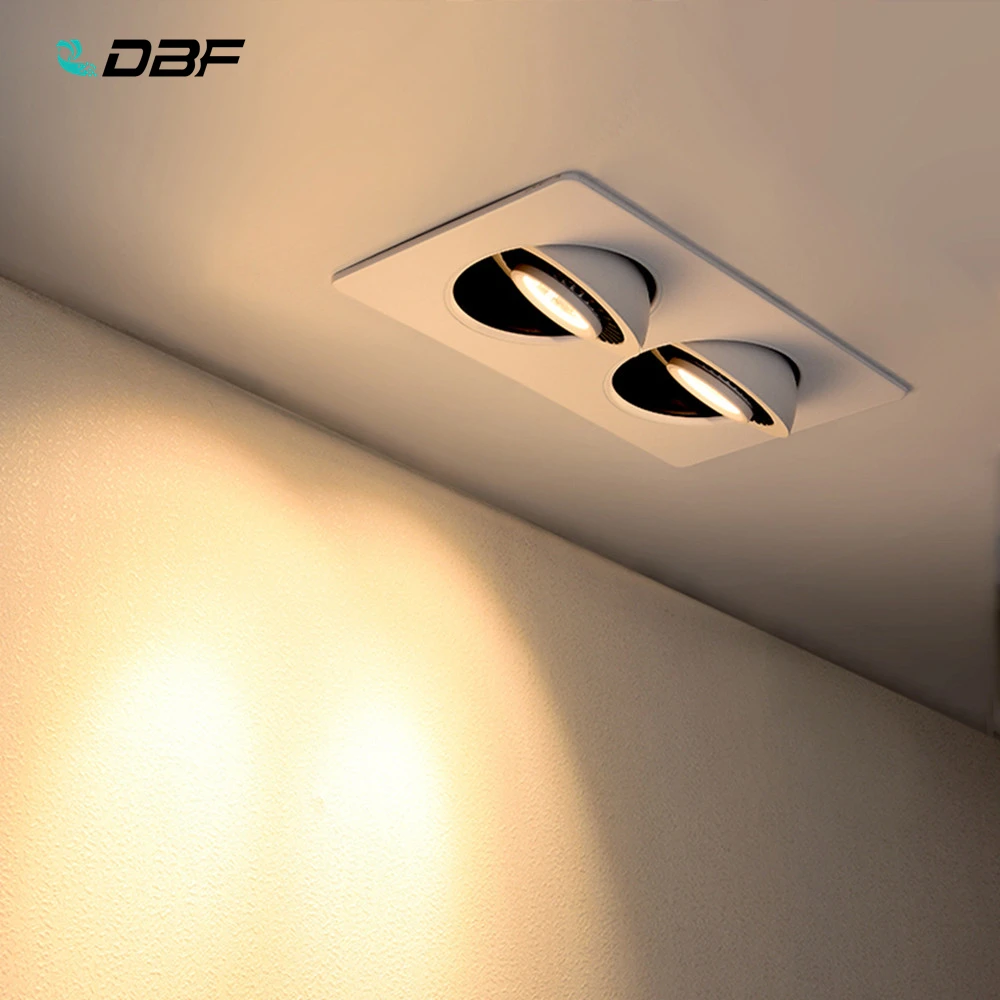 

[DBF]360 Angle Rotatable LED COB Recessed Downlight Square 10W 14W 20W 24W LED Ceiling Spot Light for Picture TV Background 220V