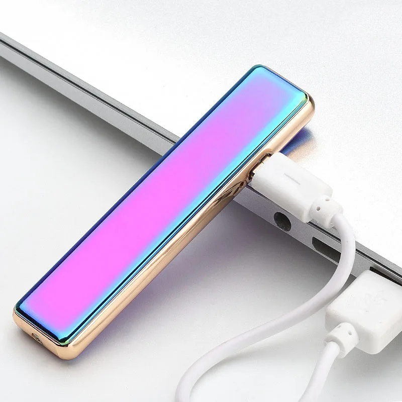 Металлическая мини перезаряжаемая usb зажигалка ветрозащищенная беспламенный