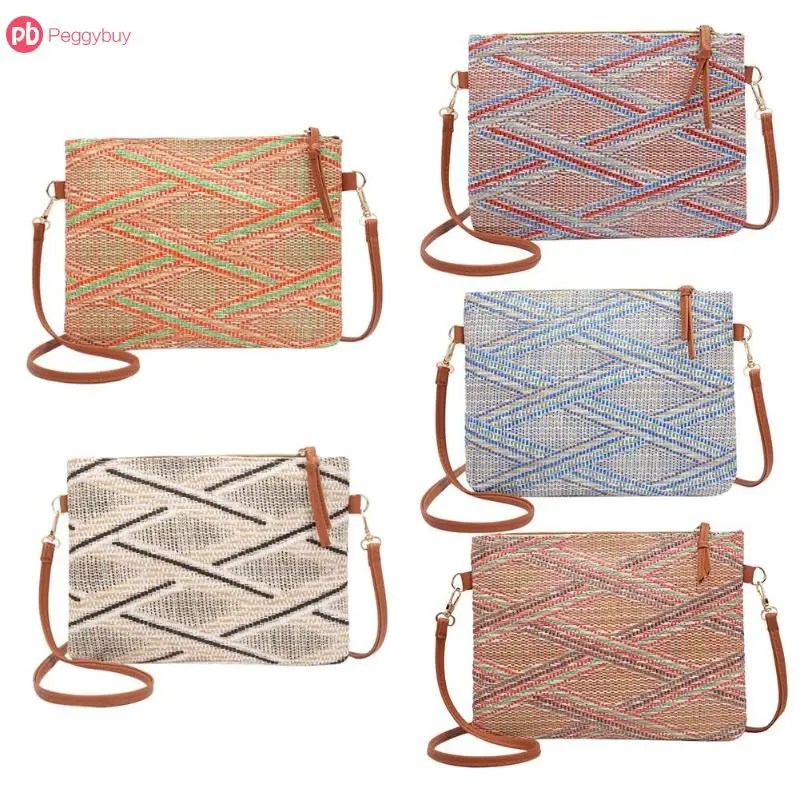 الرجعية بوهو يد المرأة نسج حقيبة ساع الشاطئ الأزياء مخلب عارضة محفظة Crossbody سستة حقائب بولسا الأنثوية