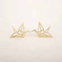 Jisensp Новая мода оптом ювелирные изделия дикие оригами серьги кран для женщин Винтаж милые животные серьги-гвоздики в виде птицы Pendientes