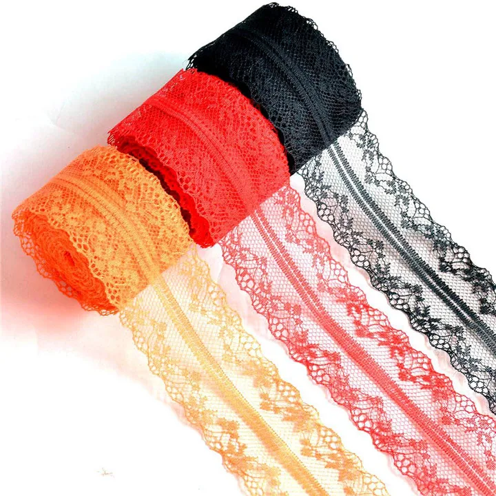 1  4cmx10M No Stretch Lace Trim Ribbon DIY Garment Tissu Fabric Accessories Lace Ribbon For Sewing Curtain Needlework Lace Ribbon