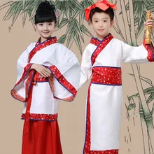 Niños Traje Tradicional Chino Antiguo Estudiante Chica Chino Tang Traje de la Danza Rendimiento Ropa Boy Traje Popular 89