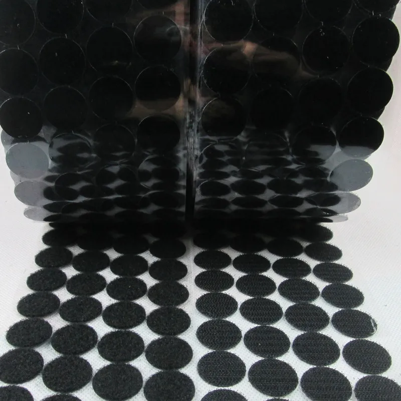 100 пар 25 мм черный и белый волшебный нейлоновый стикер двухсторонний клей крючки петли, диски белый круглый крепеж клейкая лента - Цвет: 25mm
