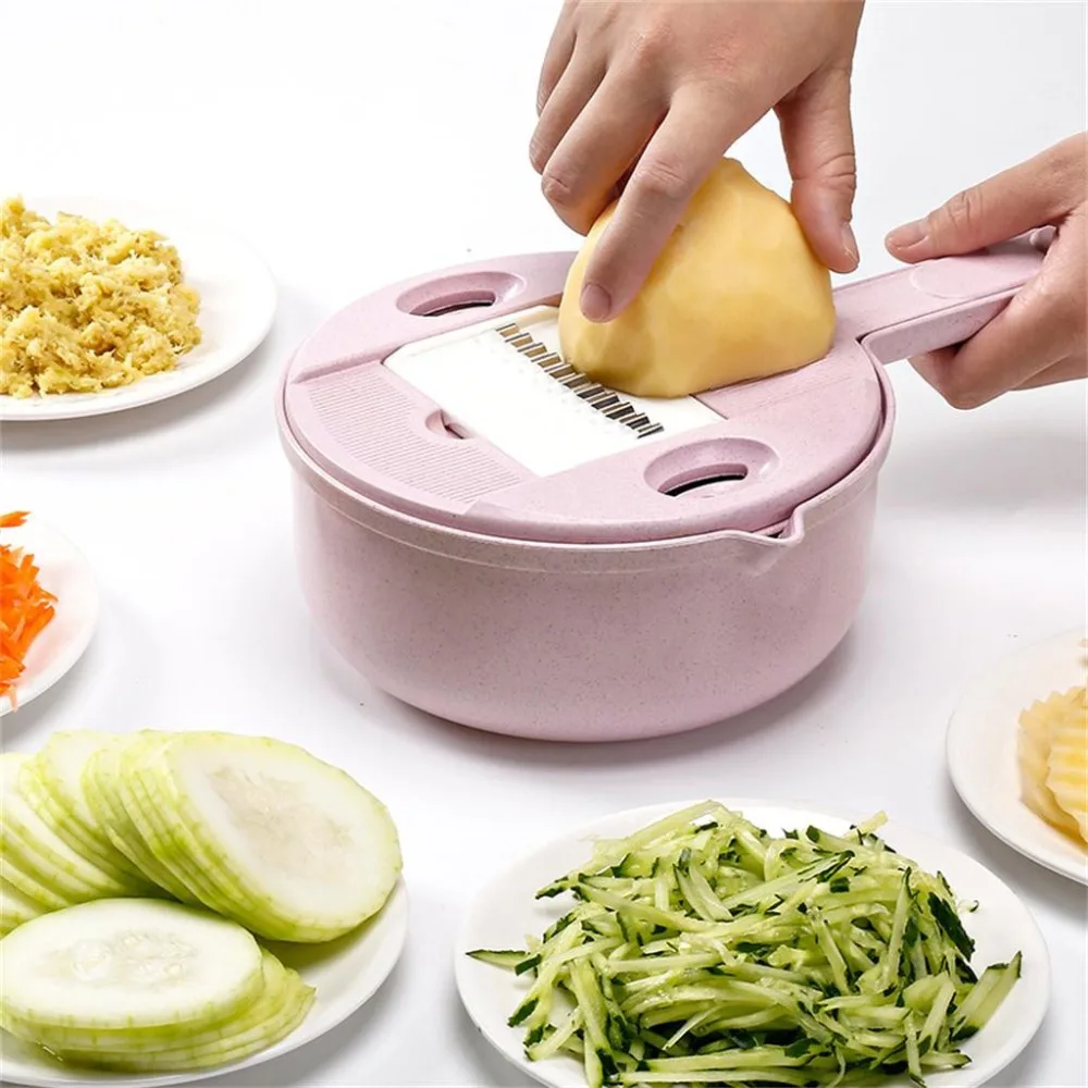

Vegetable Cutter Manual Garlic Onion Chopper Slicer Dicer Cutter With 3 Blades Veggie Chopper Slicer Kitchen Accessories @Q