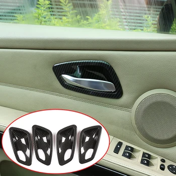 

Carbon Fiber For BMW 3 Series E90 E92 2005-2012 Car Accessories 4 Pcs ABS Car Interior Door Bowl Cover Trim