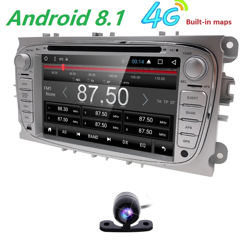 Cheap Hizpo 4 core Android 8.1 Car DVD Player 2Din radio GPS Navi for Ford Focus Mondeo Kuga C-MAX S-MAX Galaxy Audio Stereo Head Unit 3