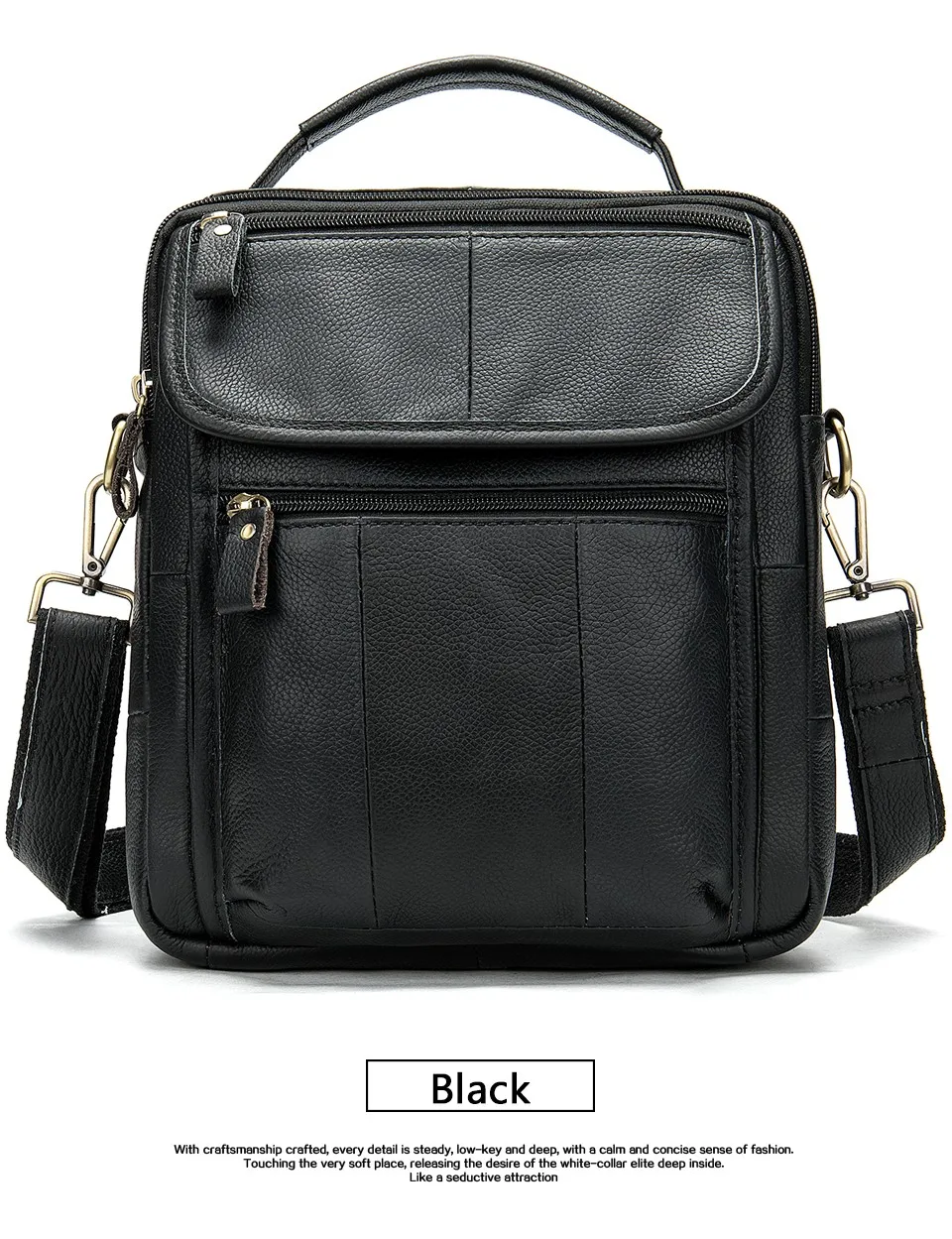 Men Shoulder Bag Men's Genuine Leather Casual Bags for Men Business Crossbody Handbag Flap Leather Bags bolsas male 27