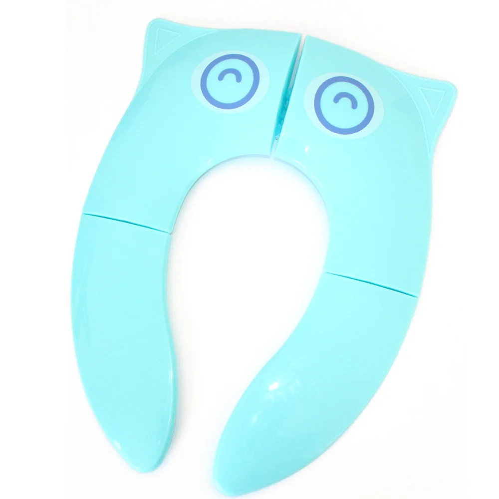 Blue Kid Travel Folding Potty Seat Pad Baby Toddler Portable Toilet Training Seat Cover Cushion Cartoon Children Toilet Seat - Цвет: Blue