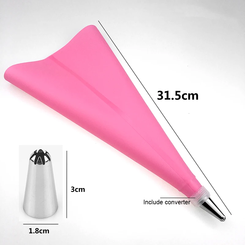 Confectionery Bag Cake Decorating Tools Confectionery Nozzles Silicone Pastry Bag Russian Piping Nozzles Icing Decorating Tips (11)