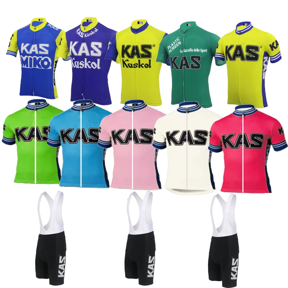

KAS cycling jersey set ropa Ciclismo bike wear jersey set cycling clothing Summer Breathable bib shorts gel pad MTB bicycle kit