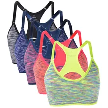 Vertvie Быстросохнущий Спортивный бюстгальтер женский мягкий без косточек Регулируемый виброустойчивый фитнес Нижнее белье Пуш Ап Бесшовный спортивный топ