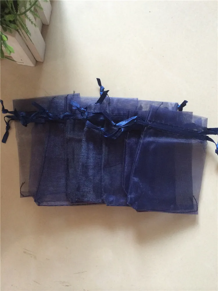 Бесплатная доставка 500 шт./лот темно-синие сумки из органзы 7x9 см рождественские и