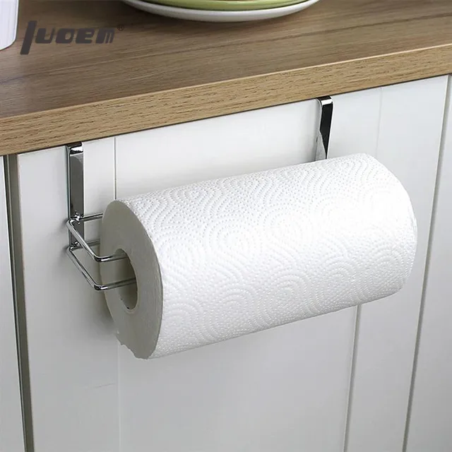 Special Offers LUOEM Stainless Steel Roll Paper Towel Holder Storage Rack Kitchen Cabinet Cupboard Tissue Shelf Nail Free Hanger Organizer 