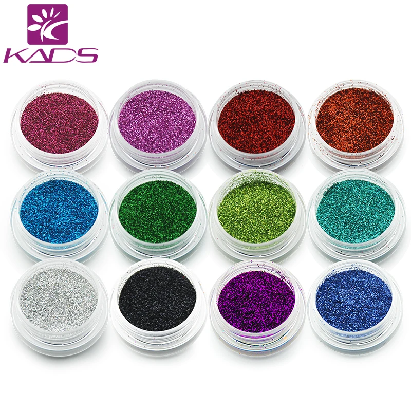 

KADS 12 Fashion Color High Gloss Nail Laser Powder , Glitter Powder Dust For Nail Art,More choices and changeable for nail art