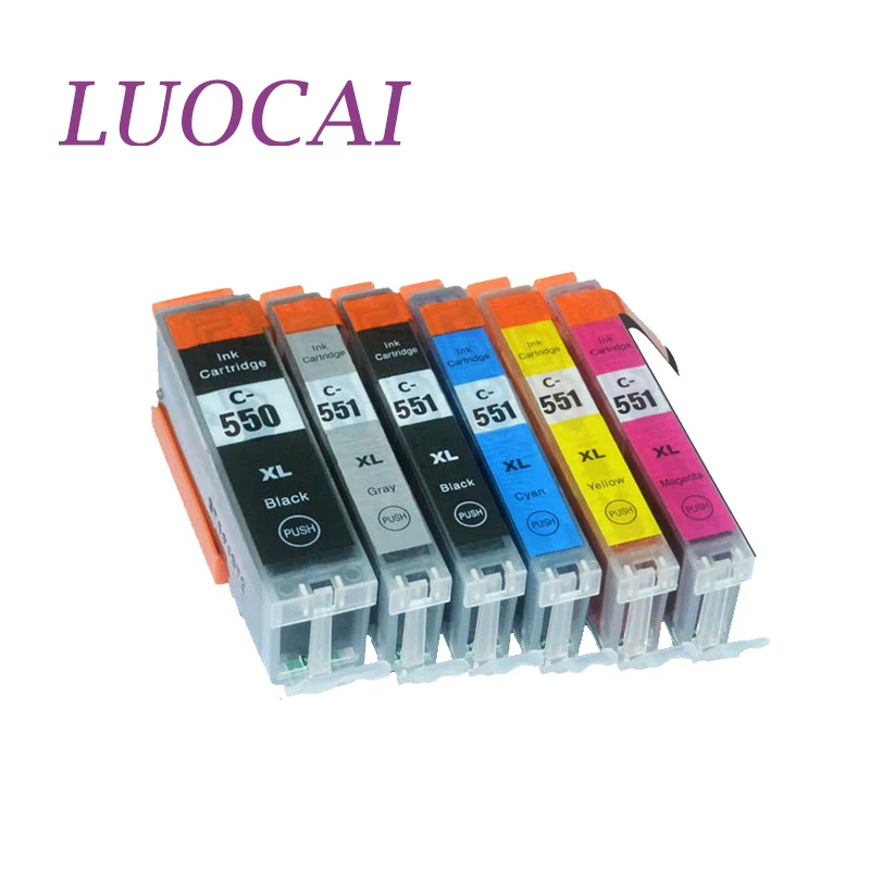 6X LuoCai совместимые чернильные картриджи для canon pgi550 pgi-550 CLI551 CLI-551 MG6350 MG7150 MG7550 IP8750