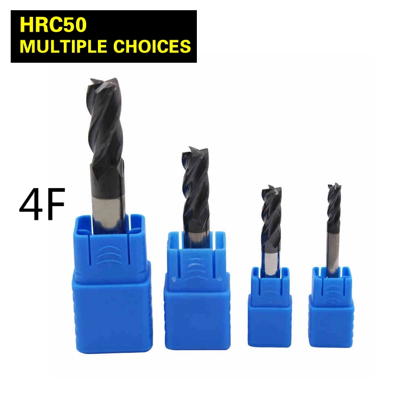 

4F D14-20*100-150L HRC50 End Mill carbide lathe cutting tool cnc Flatted mill diameter 14-20mm milling machine Milling Cutter