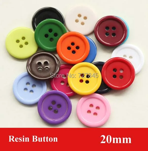 30pcs/lot Size20mm Mixed colors round resin button, Bulk handmade