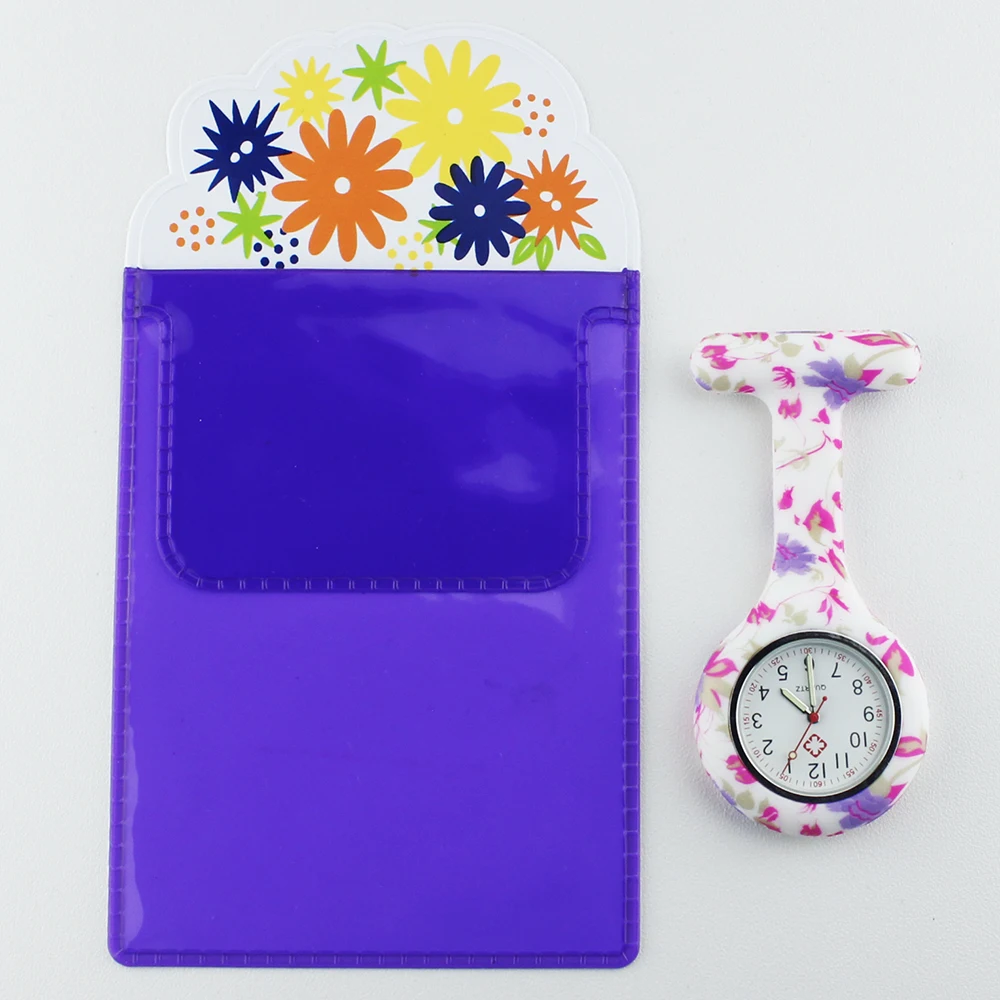 

Free Pencil Case FOB Silicone Nurse Watch Doctor Nurse Gift Butterfly Pattern Japanese Movt Brand Hospital Nurse Pocket Watch