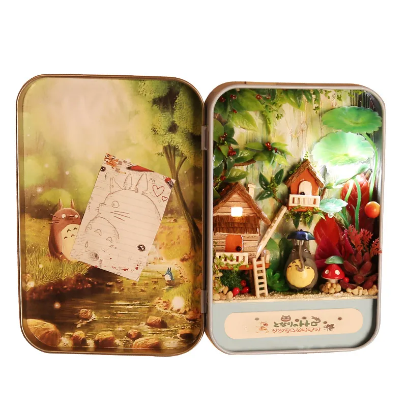 

Elegant Box Secret DIY Doll House Miniatura With Furniture Bunny Bracket Creative Theme Design Gift For Kids JUNGLE TIME T001 #E