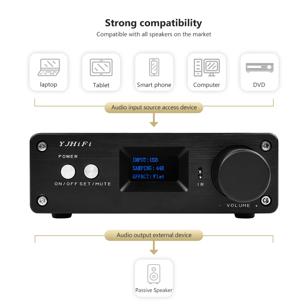 Цифровой усилитель мощности STA326 PCM2706 AK4113 25 Вт * 2 + 50 OLED 1 USB оптоволоконный
