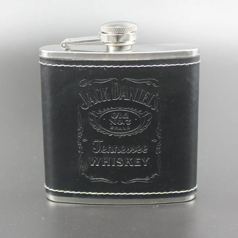 Portable 7oz Stainless Steel Hip Flask With Leather Funnel Drinking Cup as Gift Whiskey Honest Flask for Whiskey  Liquor Wine (14)
