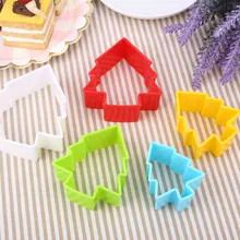 5 шт./компл. 9,7*8,8*3,2 см пластиковое разноцветное Рождественское дерево печенье с мастикой Форма 3D печенья Форма для бисквитов кухня выпечки