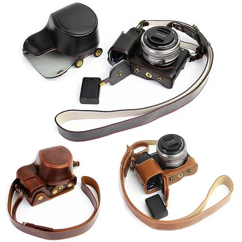 5 Colors Digital Camera Leather Case Cover for Sony A6300(16-50mm) Charging Directly | Электроника