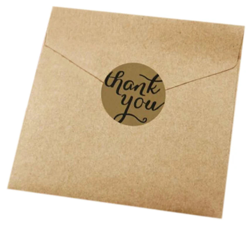 

102 Pcs Candy Paper Tags Thank You Self Adhesive Stickers Kraft Label Sticker Diameter 3cm For Diy Hand Made Gift Cake