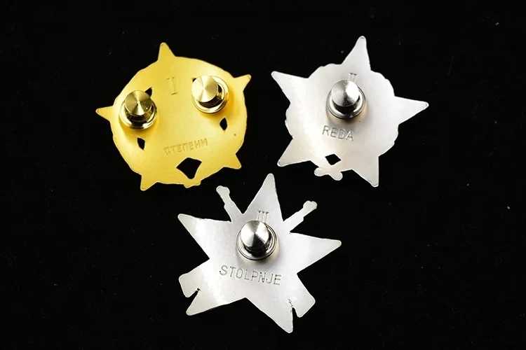World War II USSR Soviet Badges Yugoslav Guerrilla Red Five-Pointed Star Medal Medal Stinger Horse Nail Brooch