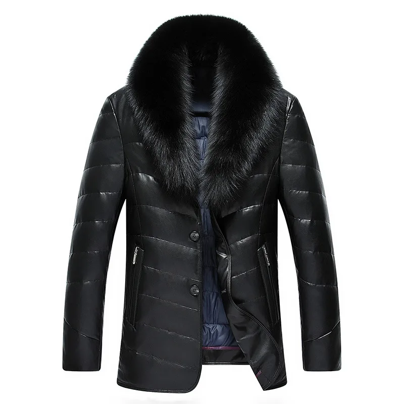 Winter-New-Large-Real-Fox-Fur-Collar-Leather-Down-Jacket-Men-Simulation ...