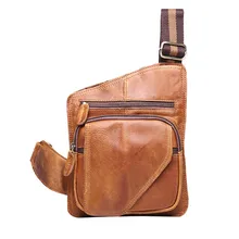 Мужская повседневная сумка из корочьей кожи, сумка через плечо